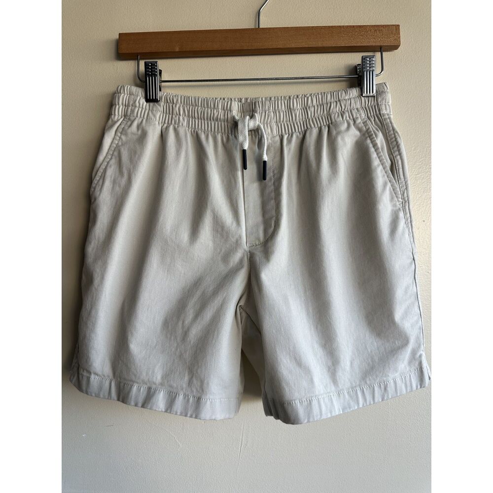 Vineyard Vines Boys Pull-On Chino Shorts Size 14 Beige Elastic Waist Drawstring